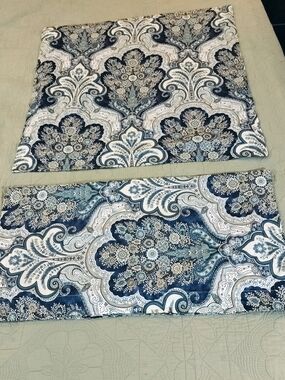 Pottery Barn Blue Jordan Paisley Euro Shams